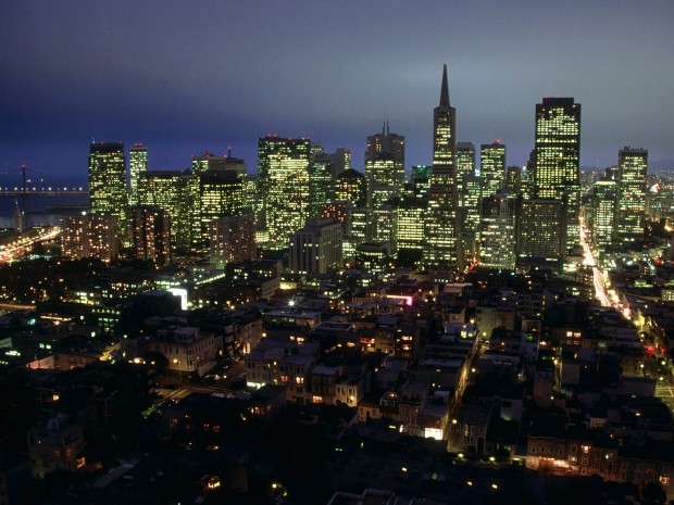 City Lights Of San Francisco, California